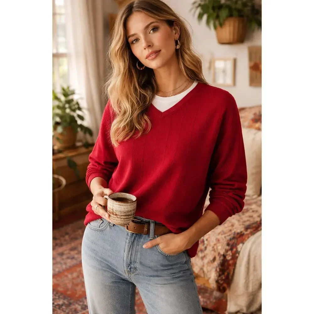 90s Layered Sweater Red
